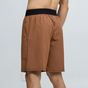 <b>Men</b> Solid Color Polyester <b>Bermuda</b> <b>Shorts</b> Elastic Waist Quick Dry Casual Wear Mid Rise With Pockets - Product Image 3
