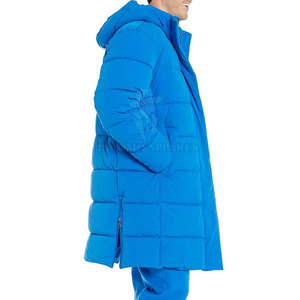 Manteau d'extérieur épais pour homme, parka d'hiver à capuche, taille ajustable avec cordon de serrage, fermeture éclair avant, plusieurs poches, veste de randonnée et de voyage - Product Image 2