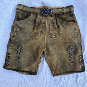Pantalones de Cuero Bávaros Tradicionales para Oktoberfest, Personalizados, Cortos, para Hombre - Product Image 1