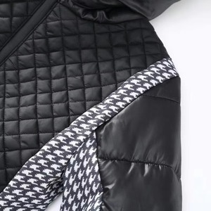 Mono de esquí con capucha para mujer, con diseño de pata de gallo y acolchado, cierre de cremallera impermeable, ropa de esquí para mujer, trajes de esquí. - Product Image 5