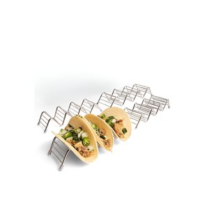 Support à tacos en acier inoxydable robuste pour la vente en gros, support commercial de qualité supérieure pour coquilles de tacos, fournitures de cuisine pour restaurants - Product Image 4