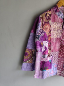 Quilted <b>Patchwork</b> <b>Jacket</b> Women's Mandarin Collar Full Sleeve Cotton Autumn Style Regular Length Patch Designs gift for her - Product Image 2