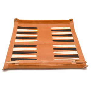 ชุดเกมกระดานพับได้แบบม้วนเก็บได้ ทำจากหนัง สำหรับเดินทาง เล่นหมากรุก หมากฮอส แบ็คแกมมอน หมากรุกสากล - Product Image 6