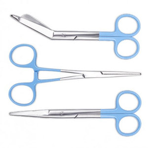 Tijeras para vendajes y apósitos de grado médico que ofrecen un agarre estable y cuchillas afiladas para un corte preciso de compresas de gasa y adhesivos. - Product Image 3