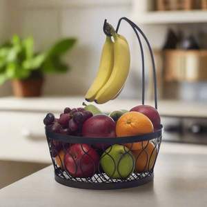 Handcrafted Decorative Iron Fruit Basket For Kitchen Counter And Dining <b>Table</b> <b>Display</b> - Product Image 4
