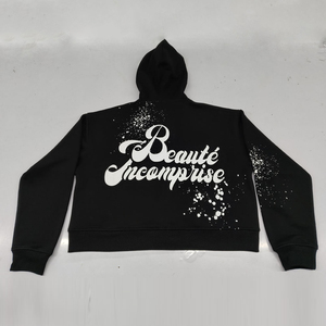 Sweat à capuche de luxe personnalisé, effet vieilli, 450-500 g/m², coton épais, impression sérigraphique, molleton bouclette, coupe oversize, délavage acide, pour hommes - Product Image 1