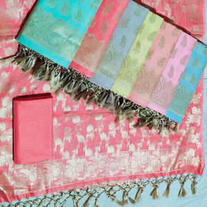 Traje de seda pura Banarasi de 3 piezas - Product Image 1