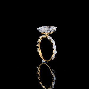 แหวนเพชรทองคำขาวหรูหรา เพชรเลี้ยงในห้องปฏิบัติการ รับรองโดย IGI สี E ทรงมาร์คีส์ 3.17 กะรัต ความสะอาดระดับ VVS2 เครื่องประดับแหวนหมั้นสำหรับผู้หญิง - Product Image 5