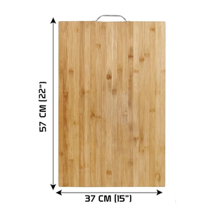 Bamboo Chopping <b>Block</b> Rectangle <b>Shape</b> With Stainless Steel Handle Multifunctional Dishwasher Safe High Quality - Product Image 4