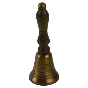 Campanas Antiguas con Asa de Madera, Diseño de Metal de Latón, Tema Rústico, Múltiples Acabados, Campanas Colgantes para Decoración Navideña - Product Image 1