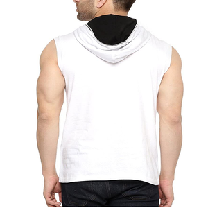 <b>Mens</b> <b>Sleeveless</b> Zipper <b>Hoodie</b> Solid Pocket 100% Cotton Fleece Winter Regular Fit Soft Lightweight Breathable Eco-Friendly OEM - Product Image 2