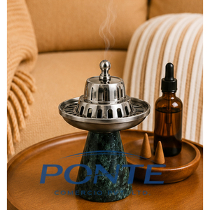 Luxury Green Marble Mubkhar Arabic Incense Burner Premium Stainless Steel <b>Bakhoor</b> Holder & <b>Oud</b> Mabkhara for Ramadan Home Decor - Product Image 4