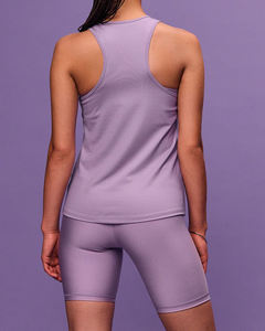 Camisetas sin mangas para mujer 2026, con encaje, logotipo personalizado, alta calidad, tela Oxford de spandex/poliéster, longitud regular, tejido acanalado ajustado y suave - Product Image 4