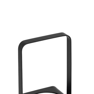 Porte-bougie en métal noir de style moderne avec base en bois et insert en verre transparent pour une bougie, design nordique pour la décoration de la maison - Product Image 4