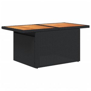 Tavolo da giardino in legno massello di Acacia con Rattan in PE nero e prodotto per categoria di stoccaggio in acciaio verniciato a polvere - Product Image 4