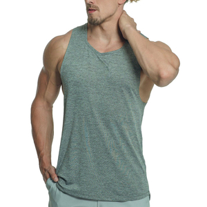 Camisetas sin mangas personalizadas OEM para correr, chaleco ajustado para hombre, camiseta deportiva acanalada para gimnasio y fitness. - Product Image 2