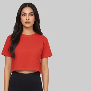 T-shirt court pour femme à manches courtes, décontracté, basique, en coton toile respirant, mode été, couleur unie, vente en gros - Product Image 4