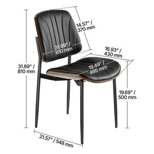 Set di 2 Sedie Moderne in Pelle per Sala da Pranzo, Salvaspazio, per Tavolo da Cucina - Product Image 4