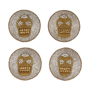 Posavasos de Vidrio Hechos a Mano de Alta Calidad, Bordados con Cuentas, Forma Redonda, Ecológicos, Reutilizables, para Mesa - Product Image 3