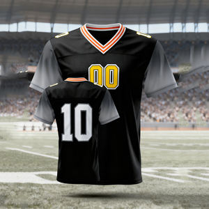 ชุดกีฬาผู้ชายแบบสั่งทำพิเศษ ระบายอากาศได้ดี แห้งเร็ว ผลิตจากผ้าสแปนเด็กซ์/ผ้าฝ้าย/ใยไผ่ แขนสามส่วน สำหรับฝึกซ้อมอเมริกันฟุตบอล - Product Image 1