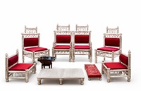 Ensemble de chaises de mandap pour mariage indien Gujarati, modernes, simples, élégantes, détachables, chaises en bois Sankheda royales pour événements aux États-Unis