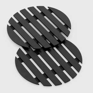 Round <b>Wooden</b> <b>Table</b> <b>Mat</b> With Honeycomb Pattern 300mm Diameter Modern Design Non-Slip Surface - Product Image 3