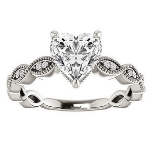 Anillo de Lujo con Moissanita Geométrica en Forma de Corazón de 7mm, Engaste de Garras, Plata de Ley 925, para Compromiso, Boda, Fiesta Nupcial, Solitario, Promesa - Product Image 1