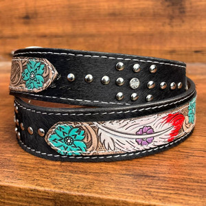 Venta de fábrica, Cinturón de tachuelas de cuero mecanizado a mano de lujo, hebilla de pasador ajustable, cinturones de cuero de vaca genuino personalizados para hombres y mujeres - Product Image 3