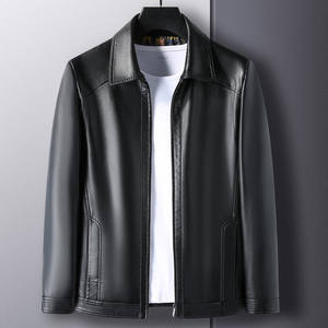 Chaqueta de Motociclista de Cuero para Hombre, Estilo Urbano, Resistente al Viento e Impermeable, Cuello Alto, Forro de Cuero Genuino, Invierno - Product Image 6