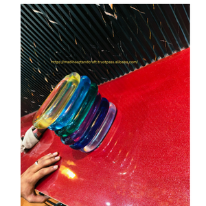 โซ่เรซิ่นหลากสีพรีเมียม ห่วงอะคริลิก รูปหัวใจ สำหรับงานแต่งงาน ของตกแต่งทำมือ ชิ้นส่วนตกแต่งโต๊ะ จัดแสดงบนโต๊ะ ตกแต่งภายใน - Product Image 5