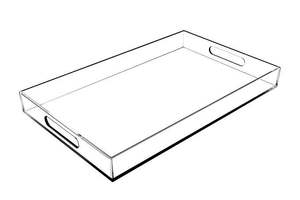 Plateau de service élégant et moderne en acrylique pour la cuisine, design rectangulaire transparent, passe au lave-vaisselle, vaisselle - Product Image 2