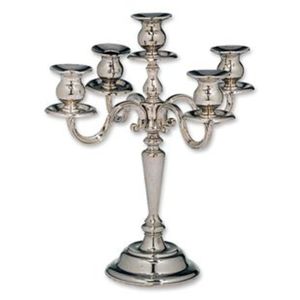 Paire de candélabres 3 lumières en argent antique, porte-bougie colonne en métal de luxe, candélabre de table décoratif cannelé, centre de table de mariage - Product Image 4