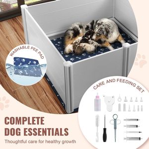 Caja de Parto para Perros de 59.8 x 59.8 x 24.0 Pulgadas, Jaula para Mascotas, Caja de Parto para Cachorros con Rieles para Uso en Corrales de Parto - Product Image 6