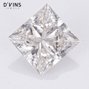 D'vins 5.0CT เพชรสังเคราะห์สีขาวใส VS1 g Princess CUT CVD สำหรับทำเครื่องประดับ - Product Image 1
