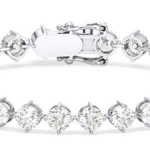 REYES GRA Certificated 925 Sterling <b>Silver</b> 5MM Moissanite Stone Box Lock Tennis <b>Bracelets</b> for Women Wedding Gift Fine Jewelry - Product Image 4