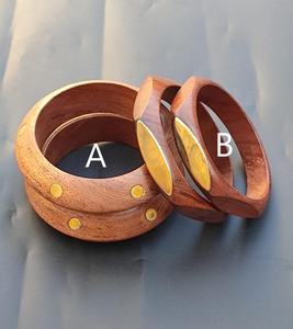 Pulseras de Madera con Incrustaciones de Latón, Joyería Artesanal, Tono Marrón Natural, Diseño Minimalista, Accesorio de Moda - Product Image 6