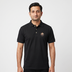 Tissu en jersey de coton noir pour homme, pour la confection de chemises, imprimé avec texte personnalisé, design au dos, poche, manches courtes, respirant - Product Image 5