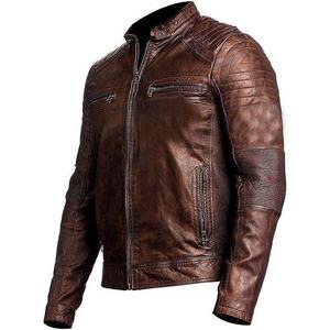 Chaqueta de Cuero de Moda para Hombre, Chaqueta de Motociclista, Chaqueta de Moto, Abrigo de Cuero con Cuello Alto para Hombre - Product Image 6