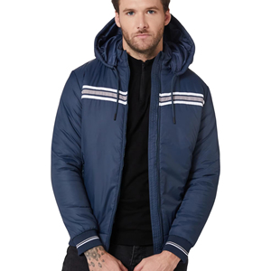 Chaquetas de hombre con diseño de bloques de color a la moda, chaqueta de plumón ligera y cálida para invierno, ropa de calle de moda para hombre. - Product Image 1