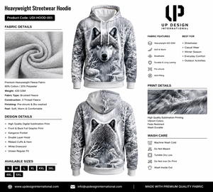 Sweat-shirt à capuche personnalisé avec imprimé loup 3D, motif forêt hivernale, pour hommes et femmes, vêtements streetwear, fabricant - Product Image 2