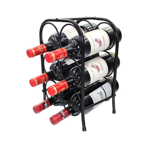 Latest Design 6 Bottle Countertop Wine <b>Rack</b> Metal Wine Holder Wood Top Tabletop Storage Organizer Kitchen <b>Bar</b> ROYAL HOME - Product Image 5