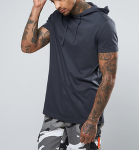 Camiseta de Manga Corta con Capucha para Hombre, Color Sólido, Corte Regular, Tejido de Punto, Estilo Casual - Product Image 6