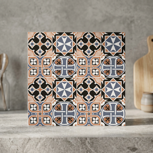 Carreaux de sol en céramique de style marocain 400x400mm pour salle de bain, restaurant, cuisine, bar, carreaux de marbre carrés à motifs antiques - Product Image 4