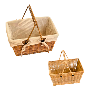 Cesta de Almacenamiento de Mimbre Ecológica con Forro de Algodón Suave, Soporte Metálico y Multifuncional para Empaque de Regalos, Vietnam - Product Image 1