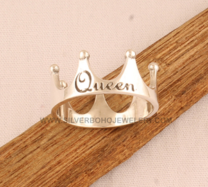 Bague Couronne Tiara en Argent Sterling 925 pour Femme, Style Minimaliste Empilable, Tendance Bijoux 2026 - Vente en Gros - Product Image 3
