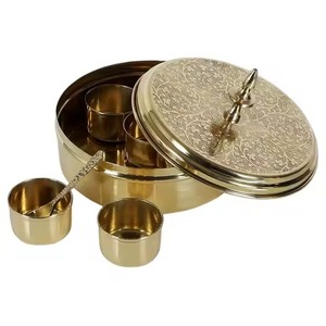Stylish <b>Spice</b> <b>Storage</b> Container Metal with Decorative Lid Organizer for Kitchen Masala Herbs and Seasoning Use - Product Image 2