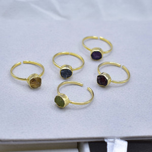 Amethyst Rough Stone <b>Ring</b> – Gold Plated <b>Adjustable</b> <b>Ring</b>, February Birthstone Dainty Jewelry Gift - Product Image 6