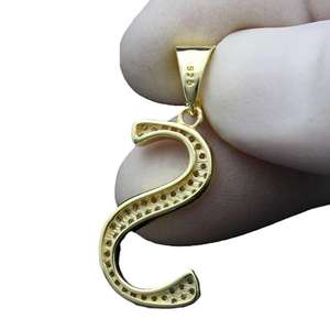 Colgante de letra S moderno con moissanita de plata de ley 925, estilo audaz y brillante, sin cadena, al por mayor y económico - Product Image 6