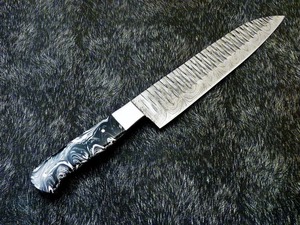 Couteau de chef Damas de luxe sur mesure, édition limitée, 13 pouces |   Lame forgée sur mesure |   Poignée en résine |   Cadeau fait main - Product Image 5