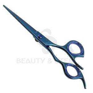 Tijeras Profesionales para Cortar Cabello Azul Oscuro, Tijeras de Peluquería con Borde Convexo Afilado y Mango Ergonómico Esculpido - Product Image 3